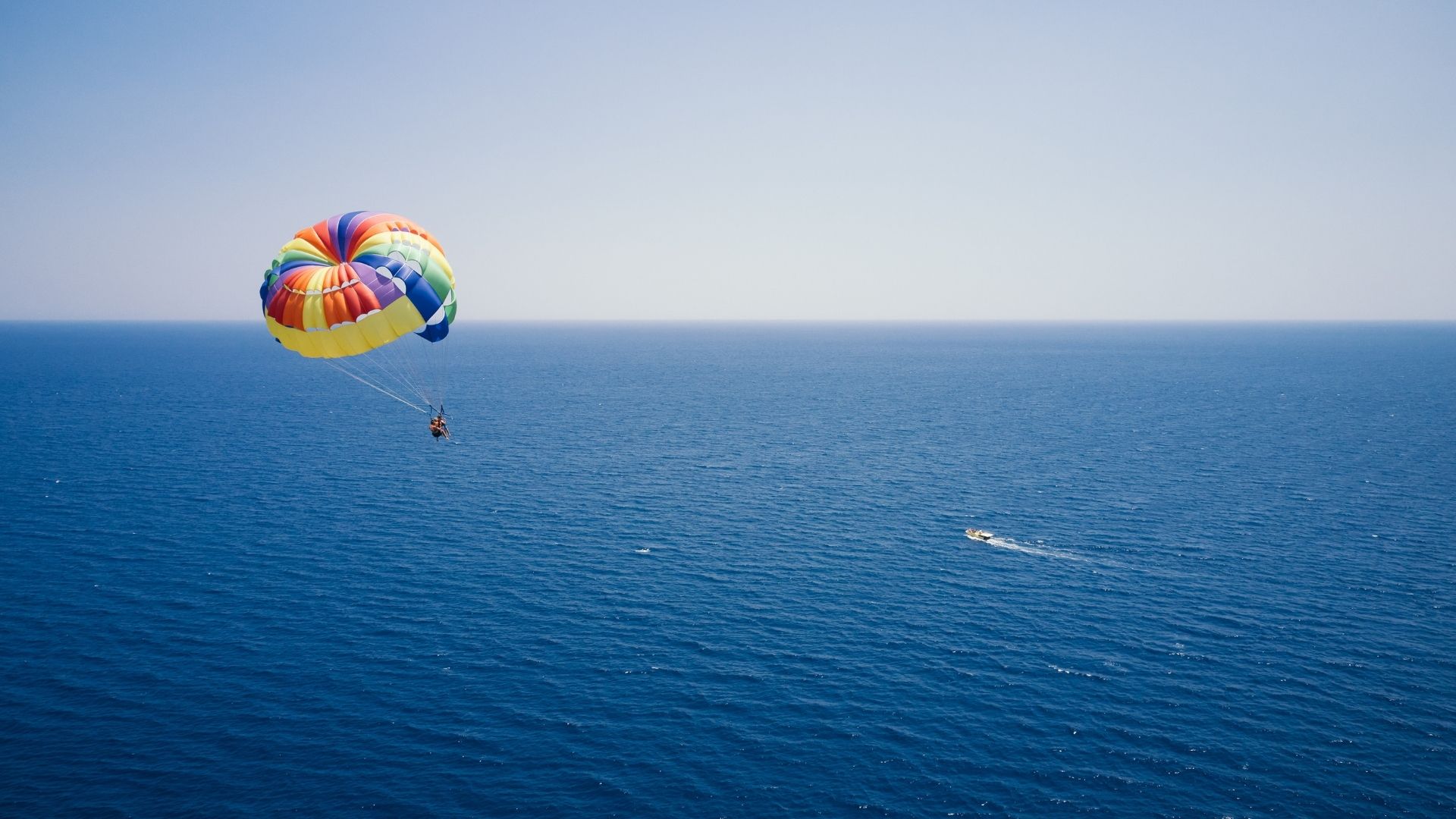 Parasail flying above the sea during a commercial operation, trusted by global operators